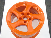 Orange powder coating on alloy rim