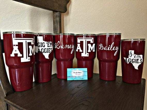 Maroon 20oz Powder Coated A&M YETI 